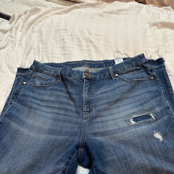 Chico's Blue Boyfriend Jeans Relaxed Fit Distressed - Picture 1 of 12